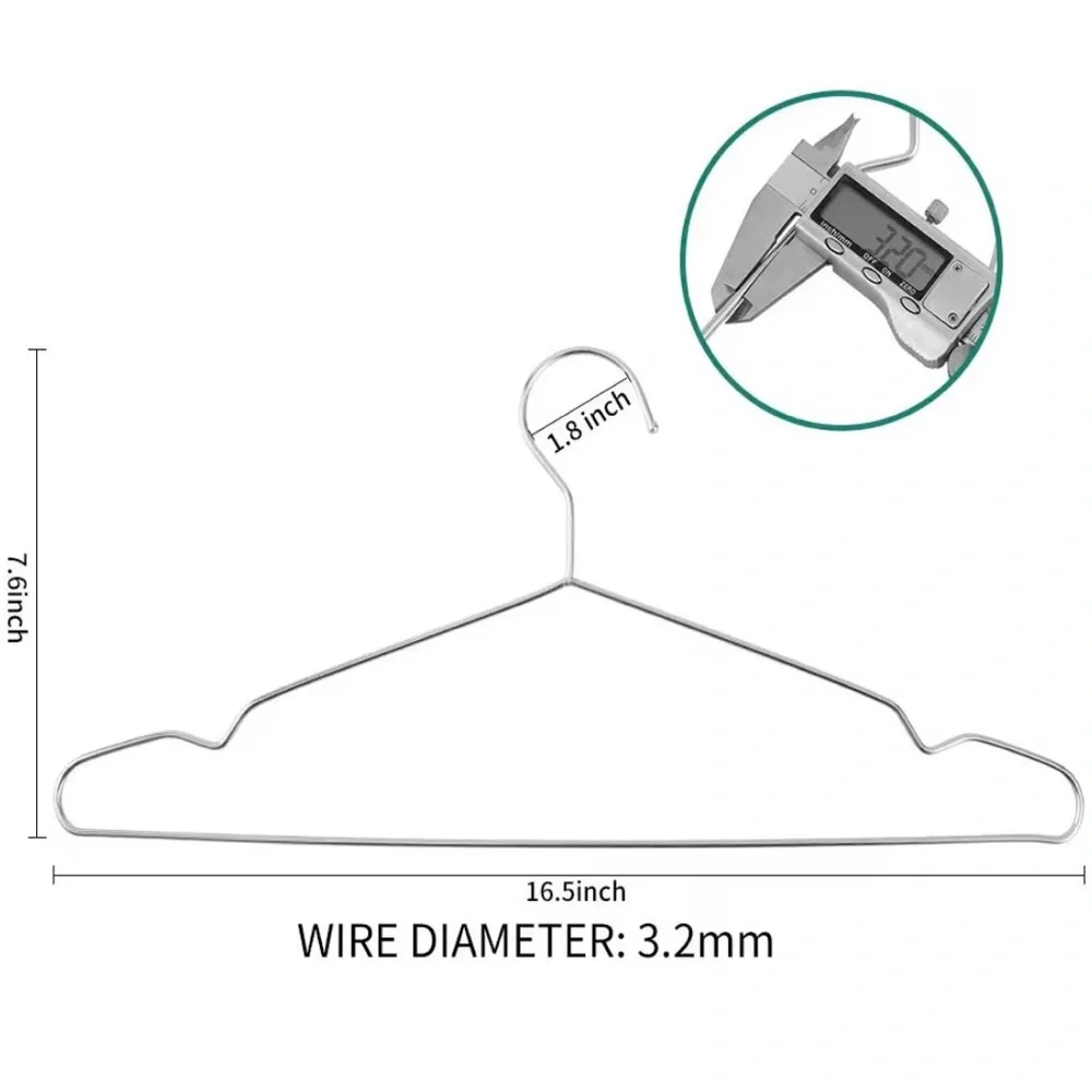 Hangers 100% stainless steel anti-slip anti-rust metal clothing hangers